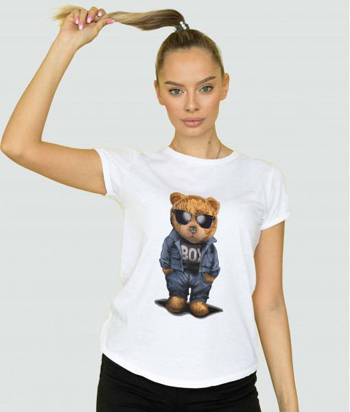 Дамска тениска с щампа Мечета Fashion icon bear